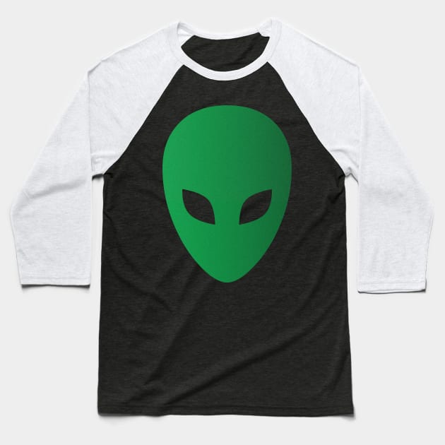 Green alien face Baseball T-Shirt by RENAN1989